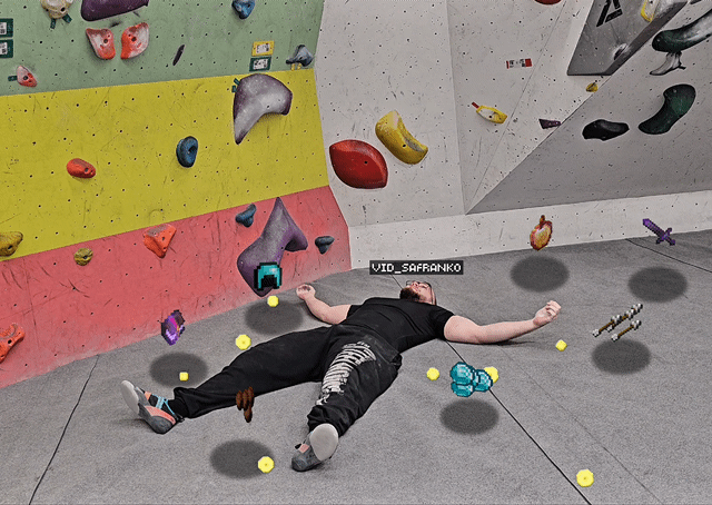 Failed bouldering attempt